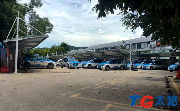 西麗花卉中心充電樁膜結構工程實景2