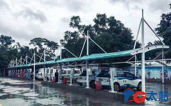 西麗花卉中心充電樁膜結構工程實景5