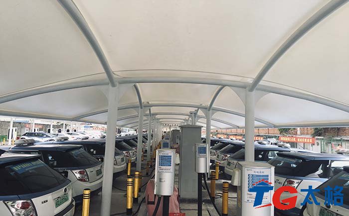 深圳致聯大朗充電樁張拉膜結構工程