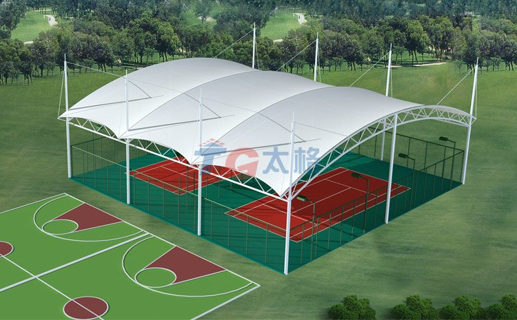 網(wǎng)球場膜結構效果圖