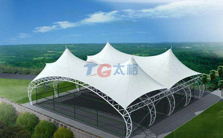 連體式大跨度羽毛球場膜結構效果圖