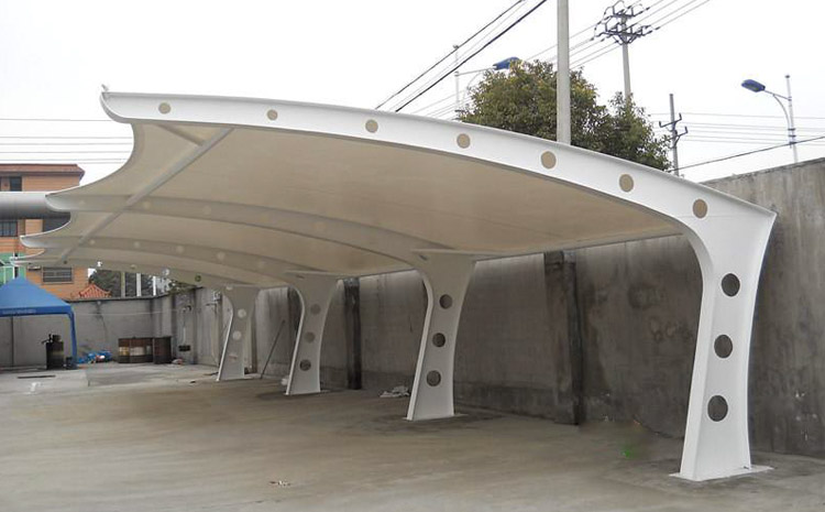 7字造型膜結構停車棚