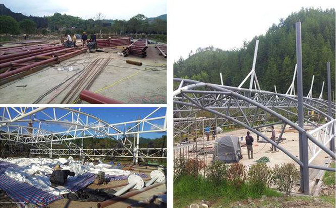 膜結構安裝現(xiàn)場