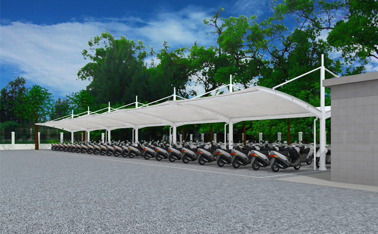 漂亮的膜結(jié)構(gòu)停車棚建筑