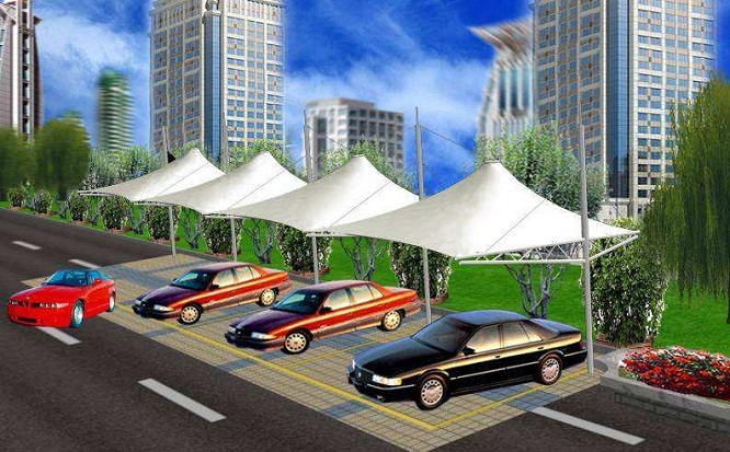 帽頂式膜結(jié)構(gòu)停車棚