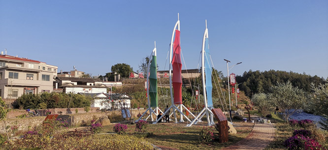 梅州中行鎮(zhèn)一帆風順景觀膜結構工程全景