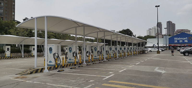 深圳福田沃爾瑪充電站膜結構雨棚