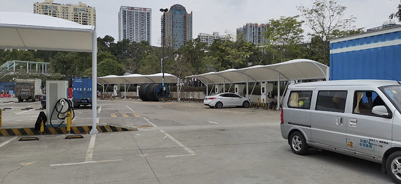 深圳福田沃爾瑪充電站膜結構雨棚